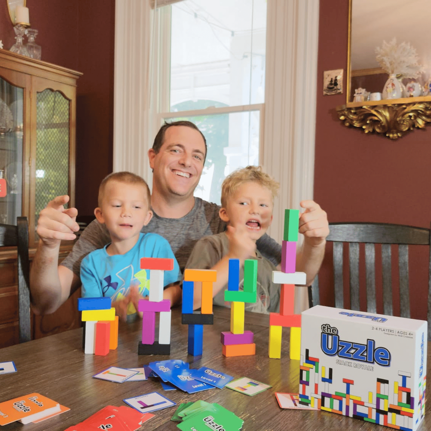 The Uzzle Stack Royale Board Game, Fast & Fun Family Board Game for  Children & Adults, Color Block Puzzles Games for Ages 4+